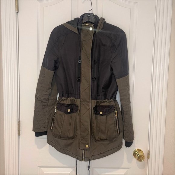 Express Black & Green Contrast Jacket Coat - XS - Picture 1 of 16